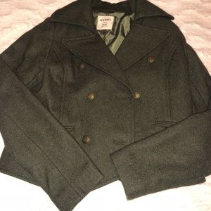 Double Breasted Olive Green Military Style Coat !
